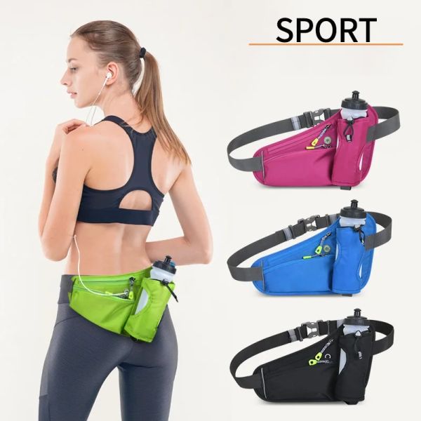 Sacs Running Belt Sac Sports Taist Pack Hydratation Bum Sac avec porte-bouteille d'eau Hommes Femmes Randonnée Cycling Randonnée Camping