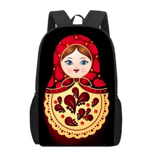 Sacs russes mignonnes poupées matryoshka imprimé enfants sac à dos adolescents garçons filles sacs scolaires drôles sac d'étudiant sac à dos de bacsol décontracté.