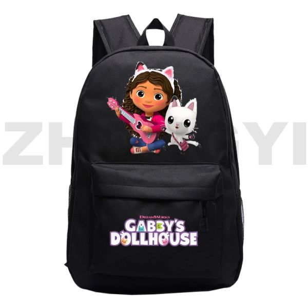 Sacs SAC A Dos Gabby Cats Anime École de sacs à école Kids Harajuku Backpackr Gabby's Dollhouse Back to School Sacs for Teenager Girls Bookbag