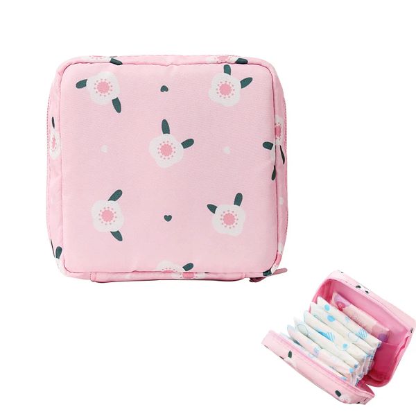 Sacs Sac de rangement de serviette sanitaire en tissu en coton portable des coussinets de serviette sanitaire sacs de rangement menstruation féminine