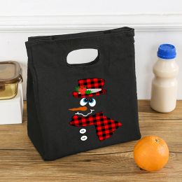 Sacs Santa Merry Christmas Imprimé de sac à lunch frais Sac à lunch portable sacs sacs thermiques tote de rangement de plats à école thermique