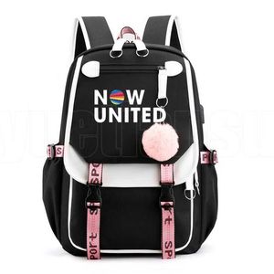 Bolsas Escuela ahora para United Teenage Girls Bag Pack Pink Bookbag Now United Lyrics Mochila UN Team Softback Kpop Back Pack 202211