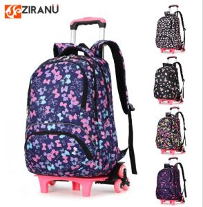 Tassen School Rolling Backpack for Girls Wired Backpack for School Children School Trolley Bag Kids Travel Trolley Backpack on Wheels