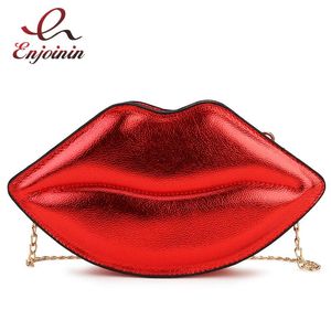 Sacs sexy lèvres style dames dames day cutch sac chaîne sac à main sac à main sac à main pour femmes cutbodbody mode pu cuir 2021 pochette rouge