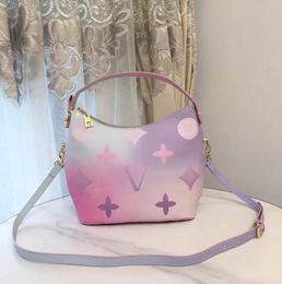 Tassen schouder marshmallows zonsopgang zonsondergang lente in de stad roze/blauwe hobo empreinte lederen vrouwen crossbody ontwerpers luxueuze handtas