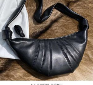 Sacs Sacs à provisions d'épaule soir Lemaire Cow Horn Bun Kesong Sheepskin One Oblique Span Dumpling Small Green Le cuir Underarm3363370