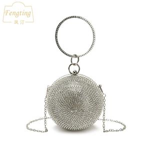 Bolsas Sier Mini Bola redonda Bolsas de noche para mujeres 2022 Diamantes de moda Bolsas de embrague Ladies Messenger Bag Bag Ftb166