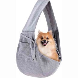Sacs Small Pet Sling Carrier Hands Free Reversible Pet Papoose Bag Tote Sac avec une ceinture de poche pour la ceinture de sécurité pour voyages en plein air