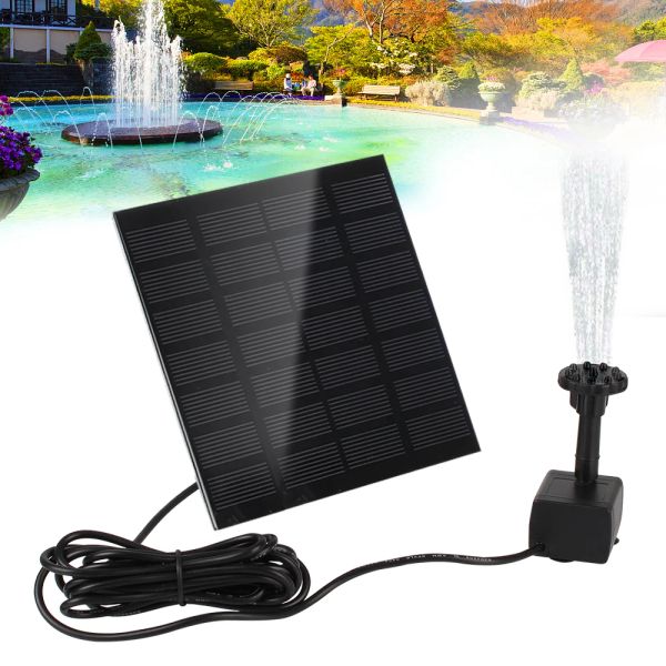 Bolsas de la bomba de agua solar con 7 cabezales de rociado para la fuente de agua al aire libre Panel de jardín Panel solar con rociador de rociador de agua de 1.2W