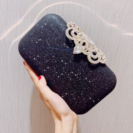 Tassen vaste lovertjes avondtassen dames lederen glitter hardsurface clutch tassen dames mode feest bruiloft klauwen elegant zakje