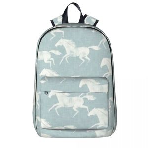 Sacs estampillés à la crème de chevaux sauvages sur sac à dos bleu clair sac d'étudiant sac à banc d'ordinateur portable