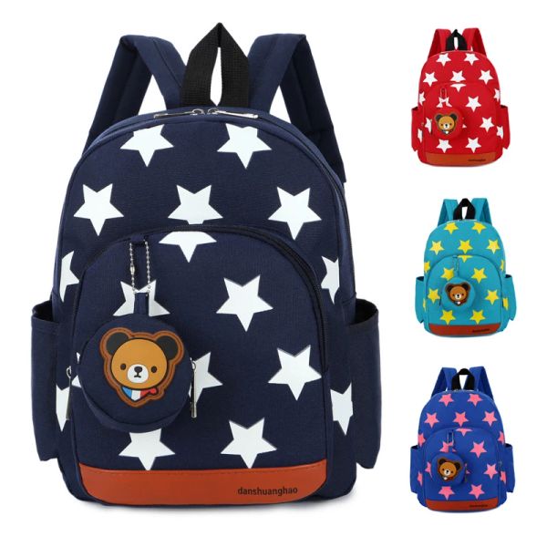 Sacs étoiles imprimées de maternelle à la maternelle sacs sacs en nylon légers en nylon bébé filles garçons scolaires pour garçons pour le bébé mochila âgé de 13 ans