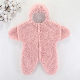 Zakken zeester baby slaapzak warm lam fleece swaddle 06m pasgeboren cocon baby winter dikke baby pyjama schattige baby slaapzak