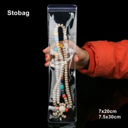 Sacs Stobag 10 / 50pcs PVC Bijoux transparents Sacs d'emballage ziplock long Small Scelled Scendre épaississeur de rangement de rangement de rangement