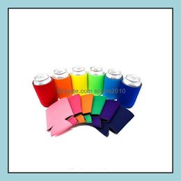 Bolsas de almacenamiento Organización Housekee Home Gardenwholesale Mejor vendedor Alta calidad en blanco Rainbow Colors Neopreno 12 Oz Slim Can Cooler Coolie