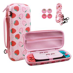 Tassen Aardbei Draagbare EVA Opbergtas Voor Nintendo Switch Console Case Cover voor Nintend Schakelaar NS Controller Tas Game accessoires