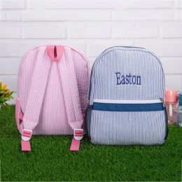 Sacs à rayures à rayures Sac à dos Enfants Enfants mignons monogrammés pour tout-petits sacs pour enfants sac à livres préscolaire Sac à couches de grande capacité