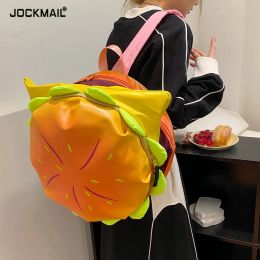 Sacs Élégant hamburger jourpack ordinateur portable stockage zipper portable décontracté Pu Cheeseburger sac à dos pour les voyages unisexes vacances en plein air