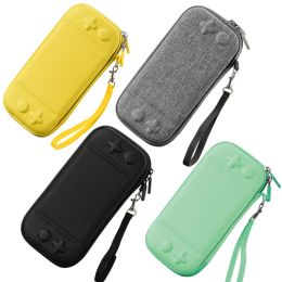 Tassen Superslanke handtas voor Nintendo Switch Lite Tas Draagbare waterdichte beschermhoes Pure kleur nylon Bump Button opbergtas