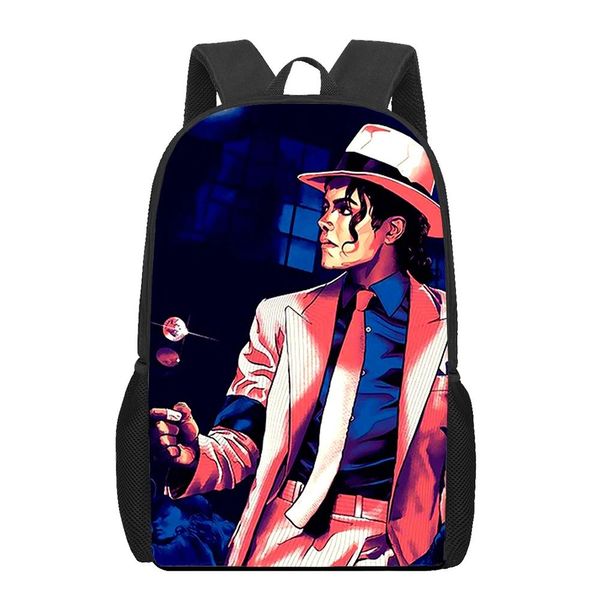 Sacs Superstar Michael Jackson Imprimé sac à dos garçons garçons girls pour enfants Sacs Sacs pour adolescents ordinateur portable Backpack Femmes Hommes Casual Travel Rucksack