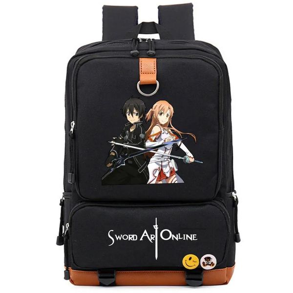 Bolsas Sword Art Online SAO Anime Mochila impresa Mochila escolar Niños Niñas Estudiante Mochila para computadora portátil Mochila informal Mochila