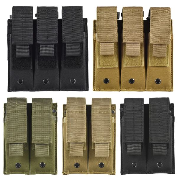 Sacs Tactical 9 mm molle pistolet magazine militaire holster holster molle molle triple double pochette de mag pour glock 17 p226 m9