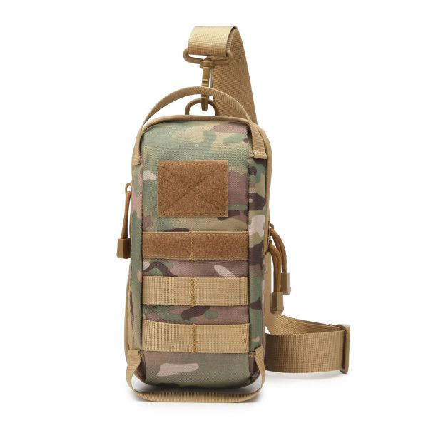 Sacs de poitrine tactique pour hommes Pack d'élingue épaule imperméable militaire pour randonnée extérieure Camping Hunting Trekking Voyage