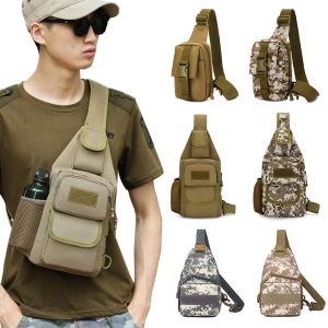 Bolsas bolso táctico en el cofre hombres al aire libre bolsos de hombro edc molle rank paquete pequeño bolso de bolsillo de teléfono para caminar caza