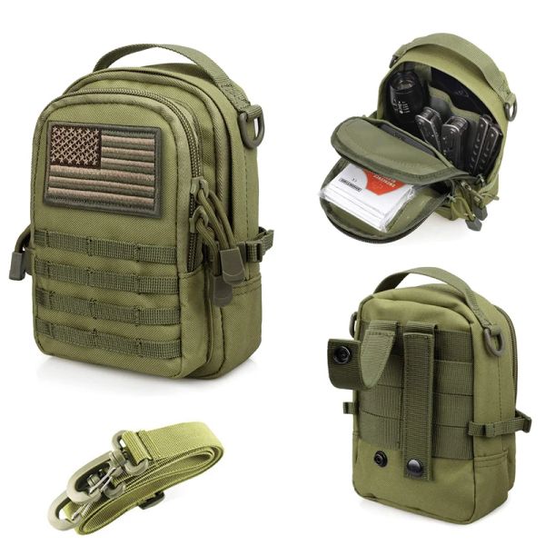 Sacs Tactical Edc Pouch Soucht Universal Military Zipper molle Hip Bag Pocket Pocket Outdoor Camping Hunting Coffre Sac mini armée sac à dos