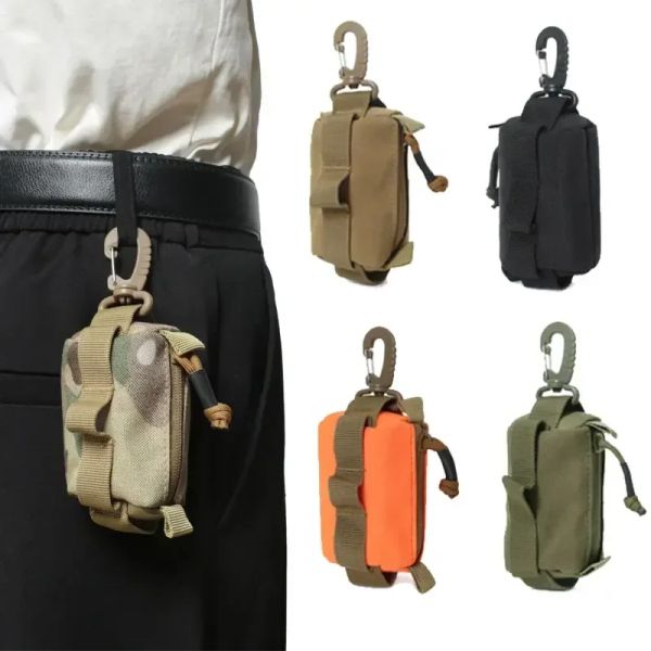 Sacs Tactical Edc Pouchage Zipper Carte Key Holder Pouche à sacs Coin Pursets Military Small Bag Organisateur pour hommes et femmes Randonnée en plein air