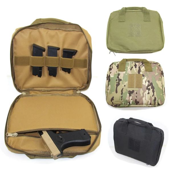 Sacs Bags de transport de pistolet tactique Bags avec poche de chasse militaire Habring portable Habilage à pistolet rembourré à pistolet moulé