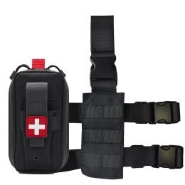 Sacs Sac de premiers soins de poche médicale tactique MOLLE SAGLE MILITAL IFAK SPOCHET SPORTIQUE CHEPH SAG avec un panneau de plate-forme de cuisse tactique