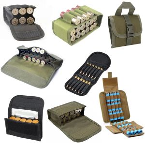 Tassen tactische molle 12ga 12 gauge munitie munitie houder herladen magazine zakjes tas schieten airsoft shotgun cartridges bullet pouch