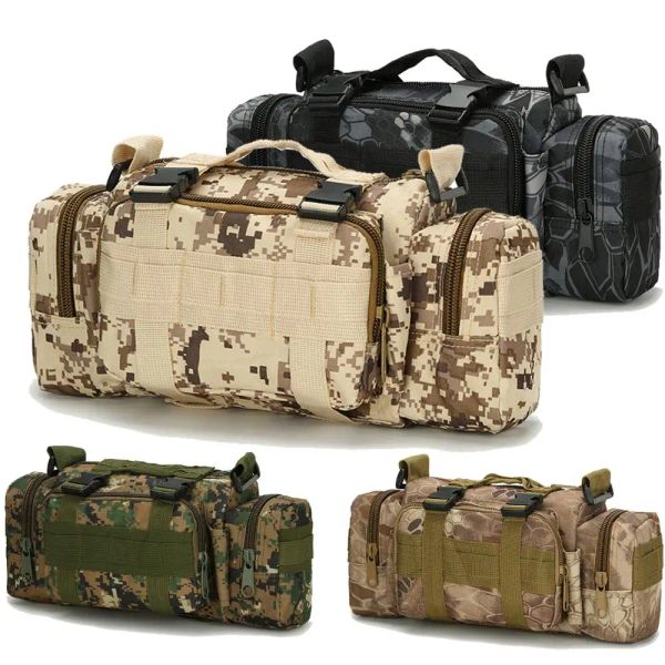 Sacs de caméra molle tactique Camouflage Multifonction Poches Armée Sac à la taille de la chasse à l'épaule de pêche