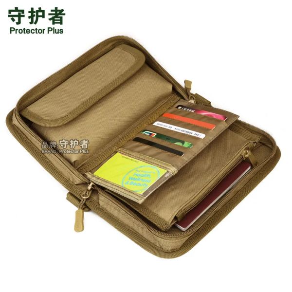 Sacs portefeuille d'embrayage molle tactique, pack de passeport, sac à main sportif en plein air camouflage A4439