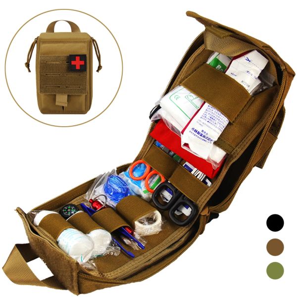 Sacs Tactique Molle Trousse de premiers secours Sac de survie 1000D Nylon Pochette d'urgence Militaire Voyage en plein air Taille Pack Camping Étui de sauvetage