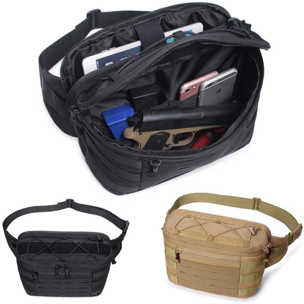 Sacs Tactical Sac à bandoulière arme à pistolet Sac à la taille de la taille militaire Sac à coffre extérieur pack drôle de chasse aux accessoires de camping