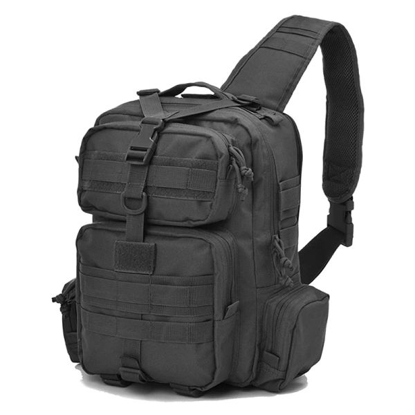 Sacs Tactical Sling Sac à épaule militaire Backpack Assault Range Sac Accessoires de chasse Pistol Case EDC Randonnée Camping Pack Black