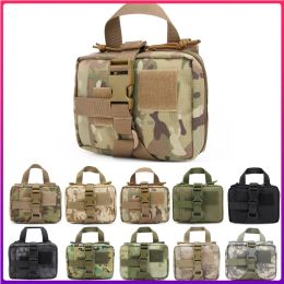 Sacs Tactical Survival First Aid Sac Military Army Army Edc Pack MOLLE Sacs de taille extérieure SOS Pouch Médical Kit peut s'accrocher à un sac à dos