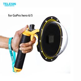 Sacs Telesin 6 Dome Port Imperproof Case Habilage pour GoPro Hero 5 Black Hero 6 Trigger Dome Cover Lens Lens Shooting Accessoires