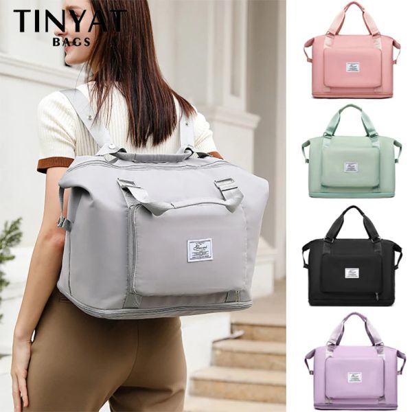 Sacs Tinyat Femmes pliables Voyage Sac à dos grande capacité pour femmes de voyage Sac Sports Gym Yoga Bagage imperméable Sac Weekender