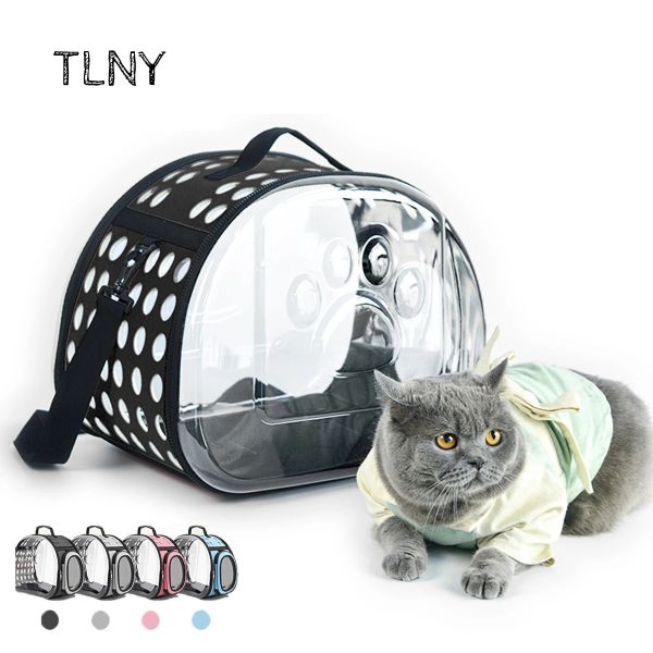 Sacs TNLY Cat Space Capsule Transparent Sac de porte-chats transparent porte-animal Breatch Pet Small Cat Cat Backpack Travel Cage Handsbag pour chaton