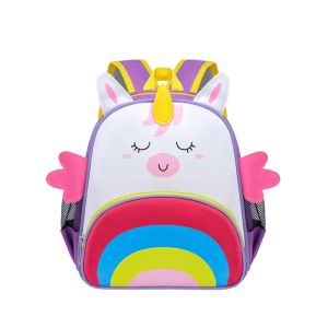 Sacs sacs-bas sac à dos 3d Unicorn mignon arc-en-ciel dessin animé fille maternellebag école imperméable sac à dos préscolaire pour bébé filles