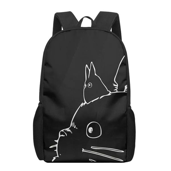 Bolsas Tonari No Totoro Anime Bolsa escolar de patrón 3d para niños Birds Boys Bolsas informales Bolsas para niños Mochilas para niñas Bolsas escolares