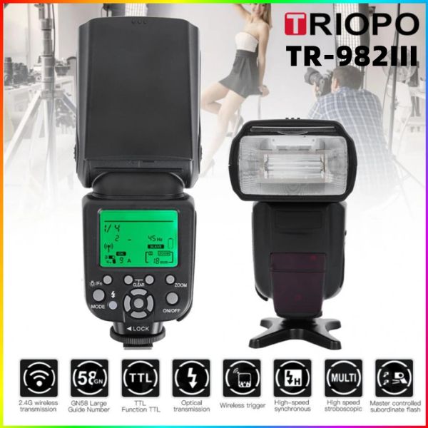 Sacs Triopo TR982III TR982III 2.4G TTL HSS 1/8000 Speedlite de flash esclave maître sans fil pour Canon Nikon SPECTER SPELETLIGHT