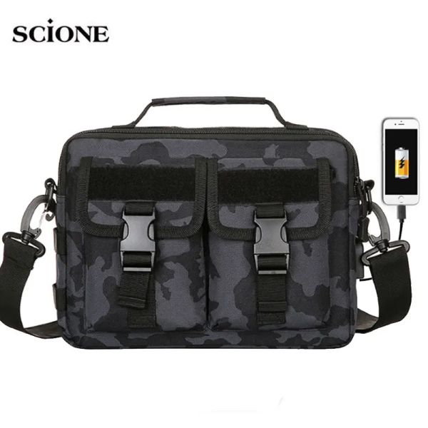 Sacs USB MOLLE MILIATION SAG TACTIQUE SAG MESSAGNER Sacs de messager Fanny Belt Camping Outdoor Hunting Army Assualt Sac à bandoulière XA675 + WA