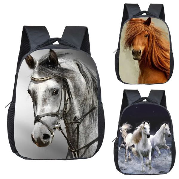 Sacs War Horse sac à dos garçons filles enfants Sacs scolaires Cartoon Pony Kindergarten Sac à dos Baby Toddler Bag Kids Bookbag