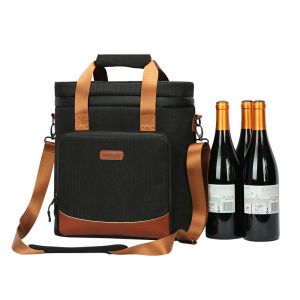 Sacs Sac à vin imperméable du porte-vin Sac Thermal Picnic Organisateur Portable Livraison de nourriture Garnez les accessoires de préservation des fruits de l'éco