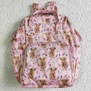 Sacs en gros de Baby Children's Vêtements Western Pink Cow Sac à dos Mom Diaper Bag Kids To School Sac