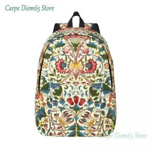 Tassen William Morris Laptop Backpack Men Women Fashion Book Bag voor schoolschoolstudenten bloemen textielpatroon Zakken